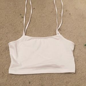 White crop top tank top